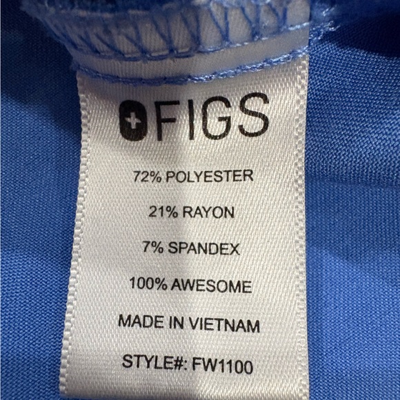 Figs Blue Short Sleeve shirt small - Picture 5 of 6